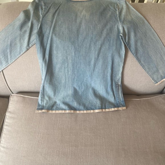 J Crew Womens Embroidered Soutache Blue Denim Tunic - Picture 6 of 6